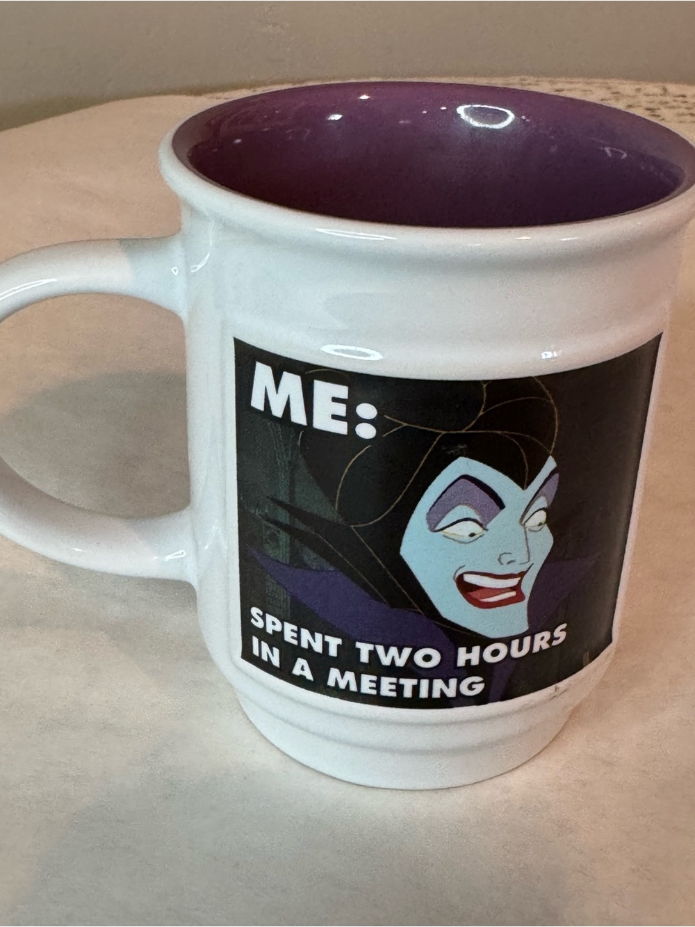 Disney White Mug with Purple Interior and Villain Graphic